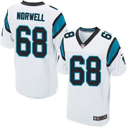 Men's Elite Andrew Norwell Nike Jersey White Road - #68 NFL Carolina Panthers